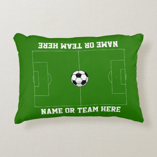 Soccer Field Your Text Accent Pillow