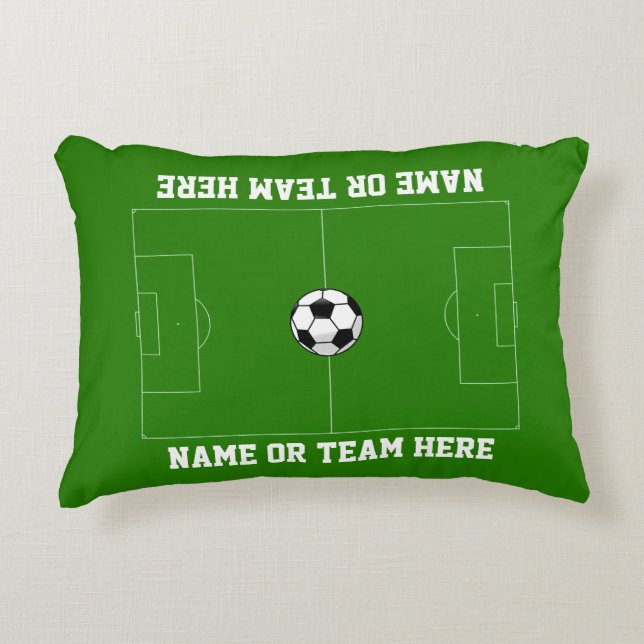 Soccer Field Your Text Accent Pillow (Front)