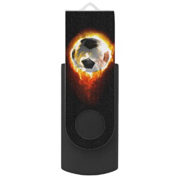 Soccer Fire Ball Flash Drive by FantasyCases at Zazzle