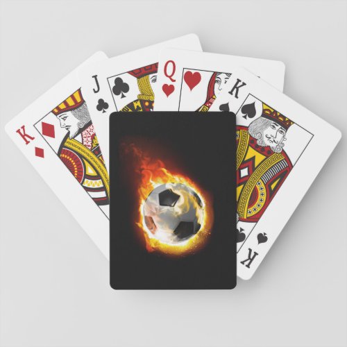 Soccer Fire Ball Playing Cards