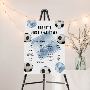 Soccer First Birthday Milestone Birthday Foam Board