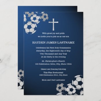 Soccer First Communion Invitation by InBeTeen at Zazzle