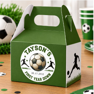 Soccer First Year Down 1st Birthday Favor Boxes