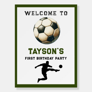Soccer First Year Down 1st Birthday  Foam Board