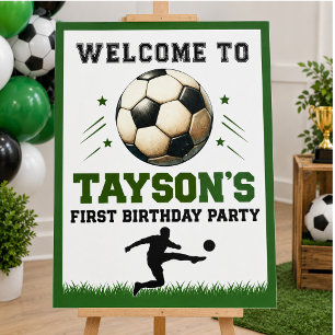 Soccer First Year Down 1st Birthday Foam Board