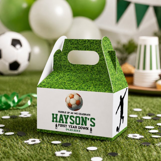 Soccer First Year Down 1st Birthday Party Favor Boxes (Soccer First Year Down 1st Birthday Party Favor Boxes)