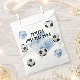 Soccer First Year Down Birthday Party Favor Bag