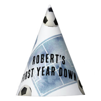 Soccer First Year Down Birthday Party Party Hat