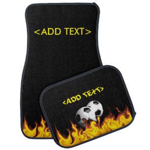 Soccer Flames Car Floor Mat