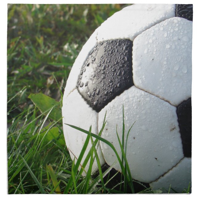 Soccer~ Foot Ball in field Cloth Napkin (Front)