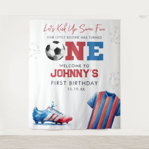 Soccer Football 1st Birthday Photo Backdrop