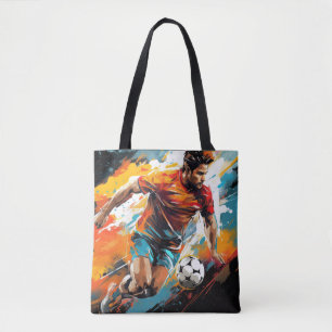 Soccer Football Action Sport Painting Abstract Art Tote Bag