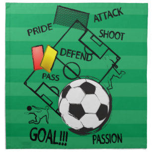 Soccer Football Attack Goal Cloth Napkin