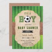 Soccer football baby shower party invitation (Front/Back)