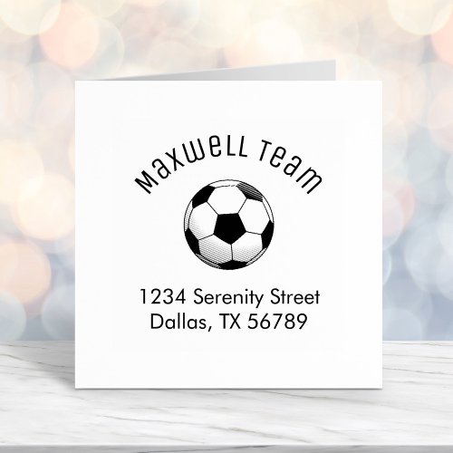 Soccer Football Ball Arch Family Address Self_inking Stamp