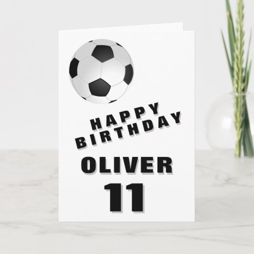 Soccer Football Ball Boy Happy Birthday Card