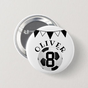 Soccer Football Ball Bunting Flags Kids Birthday Button