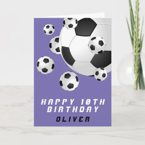 Soccer Football Ball Kids Boy Happy Birthday Card
