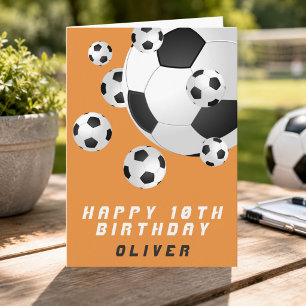 Soccer Football Ball Kids Boy Happy Birthday Card