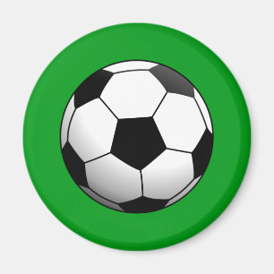 Soccer Football Ball on Green Magnet