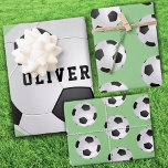 Soccer Football Ball Pattern Kids Name Birthday Wrapping Paper Sheets<br><div class="desc">Soccer Football Ball Pattern Kids Name Birthday Wrapping Paper Sheets. Personalize with your name or erase it.</div>