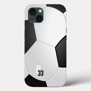Soccer Football Ball Player Number Monogram iPhone 13 Case