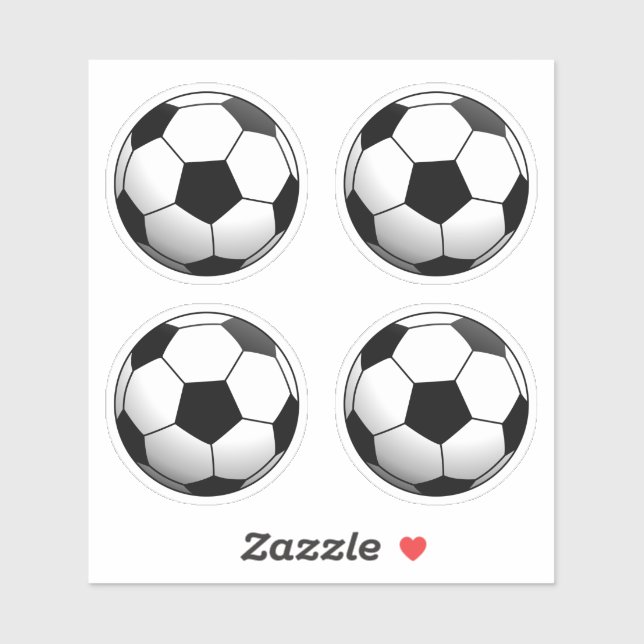 Soccer Football Ball Set of 4 Sticker (Sheet)