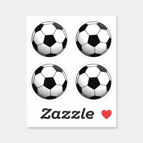 Soccer Football Ball Set of 4 Sticker