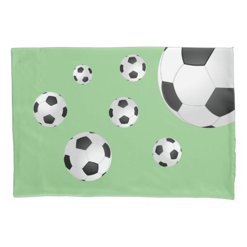 Soccer Football Balls Green Kids Boy  Pillow Case