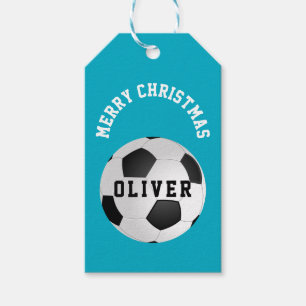 Soccer Football Balls Kids Name Christmas Gift Tags