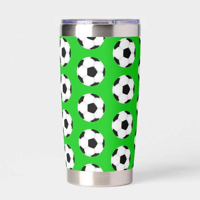Soccer Football Balls Patterned Insulated Tumbler (Front)