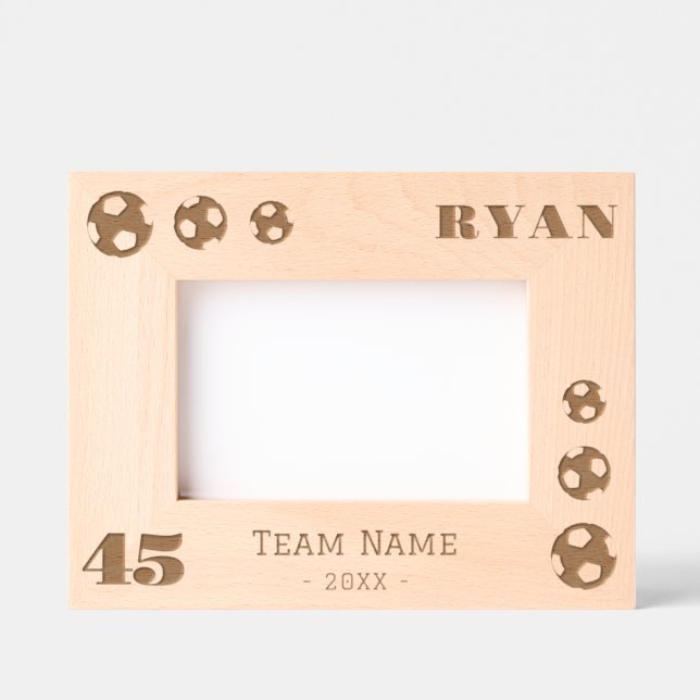 Soccer Football Balls Player Number Team Name  Engraved Frames (Front)