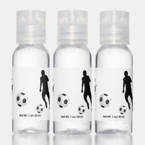 Soccer Football Balls Player Silhouette Monogram Hand Sanitizer