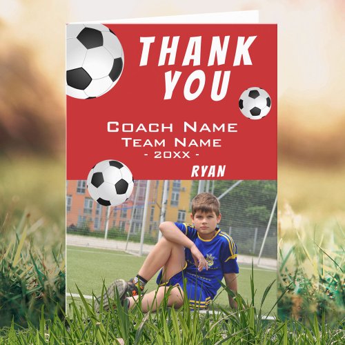 Soccer Football Balls Red Thank you Coach Photo