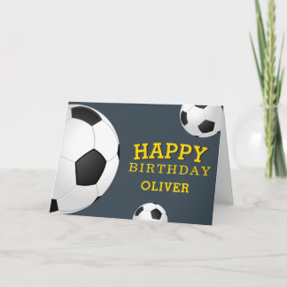 Soccer Football Balls Sports Happy Birthday Kids Card