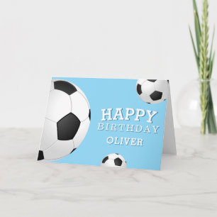 Soccer Football Balls Sports Happy Birthday Kids Card