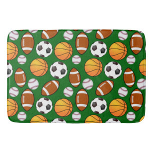 Soccer Football Baseball basketball Sport Pattern Bath Mat