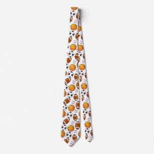 Soccer Football Baseball basketball Sport Pattern Neck Tie