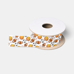 Soccer Football Baseball basketball Sports theme Satin Ribbon