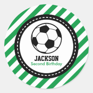 Soccer Football Birthday Baby Shower Party Classic Round Sticker