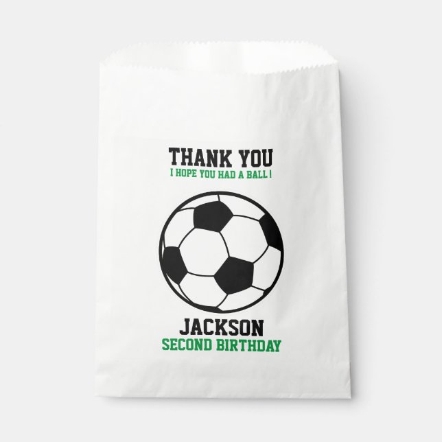 Soccer Football Birthday Baby Shower Party Favor Bag (Front)