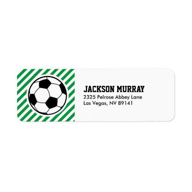 Soccer Football Birthday Baby Shower Party Label (Front)