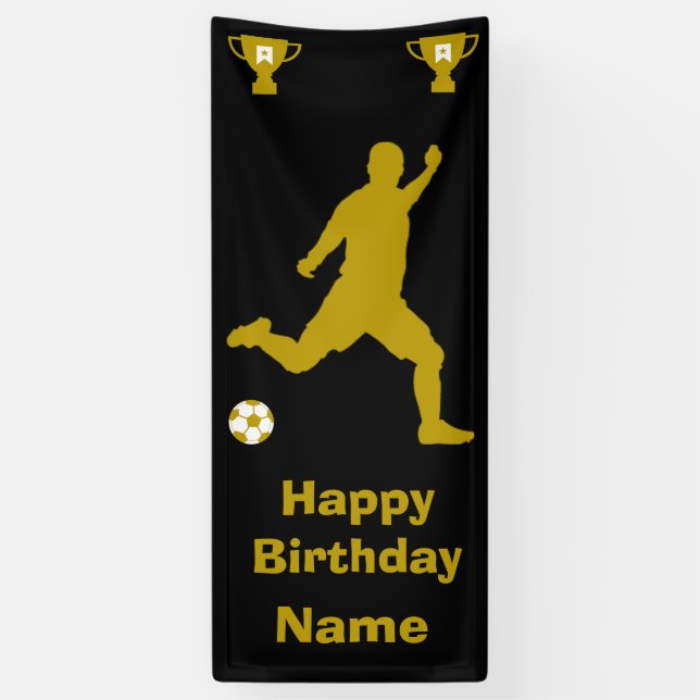 Soccer Football  Birthday  Banner (Vertical)