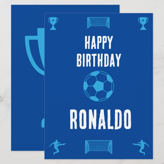 Soccer Football Birthday Banner (Front/Back)