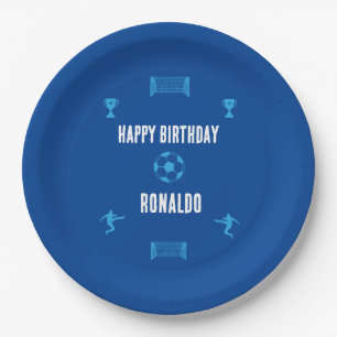 Soccer Football  Birthday  Banner Paper Plates