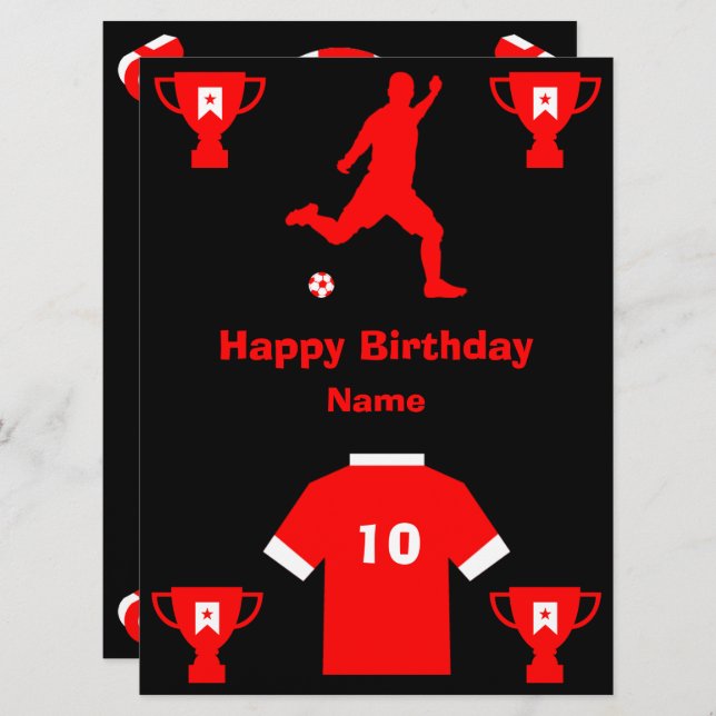 Soccer Football  Birthday Card (Front/Back)