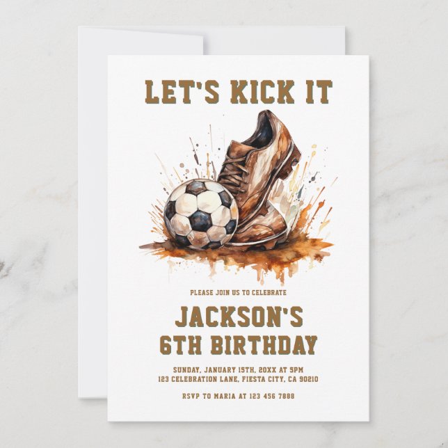 Soccer Football Birthday Invitation (Front)
