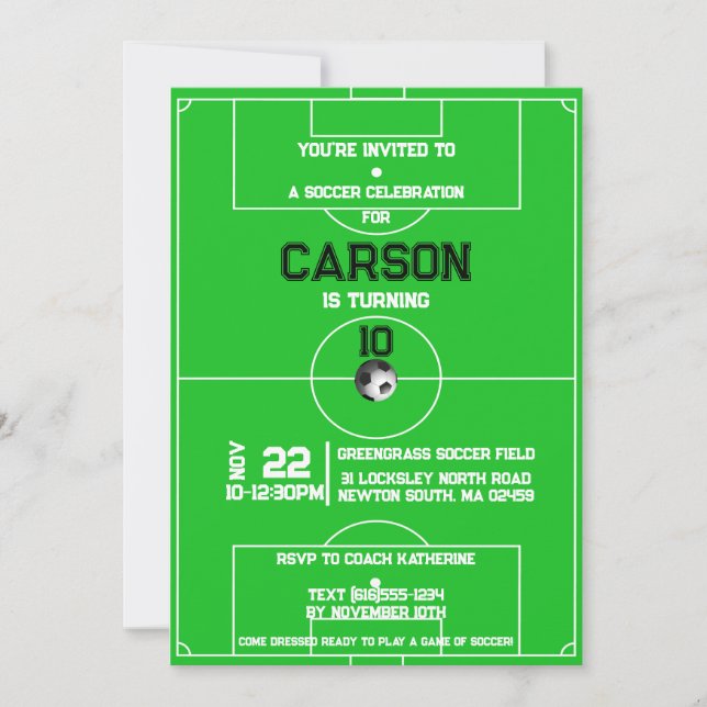  Soccer Football boy birthday  Invitation (Front)