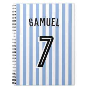 Soccer Football Boy Custom Player & Number Notebook