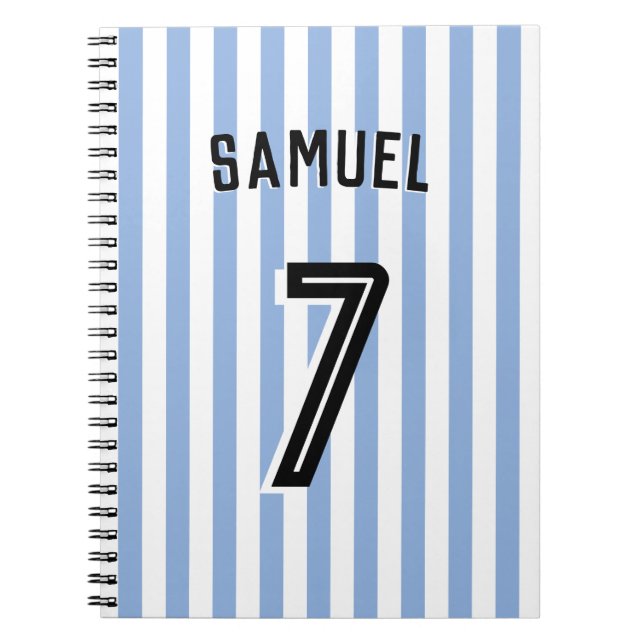 Soccer Football Boy Custom Player & Number Notebook (Front)